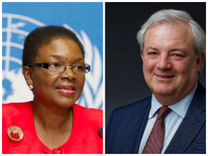Ban appointed Stephen O'Brien (r) to replace Valerie Amos as UN aid coordinator.